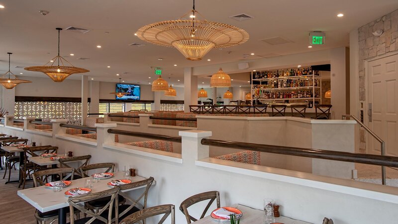 Dining room with view of bar from dining room